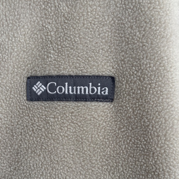 Columbia Men's Beige and Dark Gray Fleece Vest Size XL - Picture 2 of 6